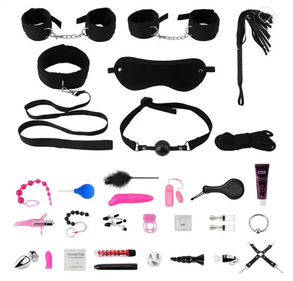 SISU 30 Piece Bondage , Bondage for Sex , Leather Bondage , Restraints Kits for Women and Couple ,  Sex Games for Couple Set , Hand Cuffs sexual , Sex Restraints , Intimate Adult Toy