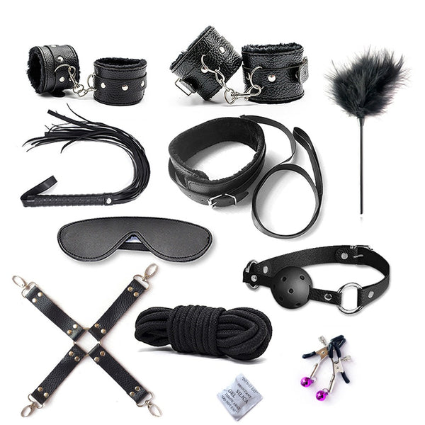 SISU 10 Piece Bondage (WITH CROSSING) , Bondage for Sex , Leather Bondage , Restraints Kits for Women and Couple ,  Sex Games for Couple Set , Hand Cuffs sexual , Sex Restraints , Intimate Adult Toy